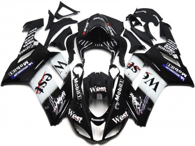 Comprare Carena Moto Kawasaki ZX6R 2007-2008 - Nero Bianco West Mobil