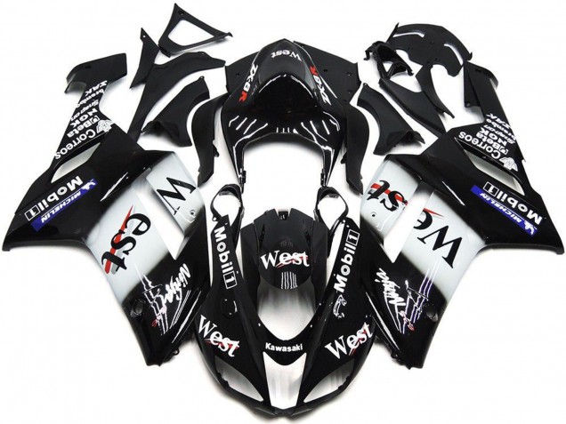 Comprare Carena Moto Kawasaki ZX6R 2007-2008 - Nero Bianco West Mobil