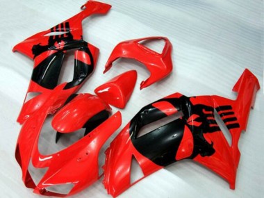 Comprare Carena Moto Kawasaki ZX6R 2007-2008 - Rosso Nero Cranio
