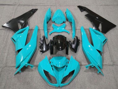 Comprare Carena Moto Kawasaki ZX6R 2007-2008 - Turchese Blu Nero Nero Opaco