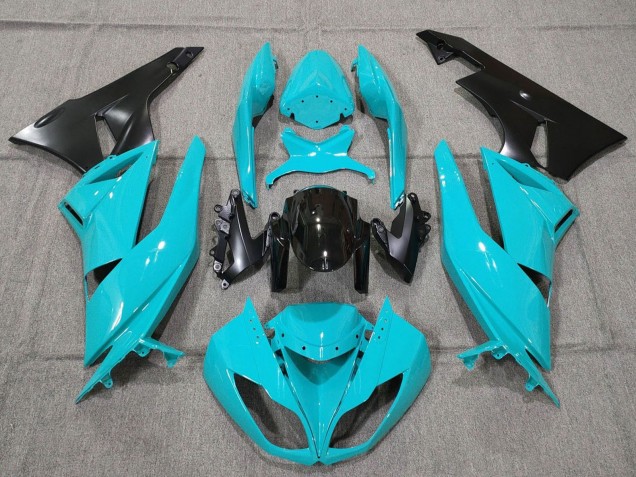 Comprare Carena Moto Kawasaki ZX6R 2007-2008 - Turchese Blu Nero Nero Opaco