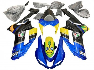 Comprare Carena Moto Kawasaki ZX6R 2007-2008 - Blu Nero Giallo Squalo