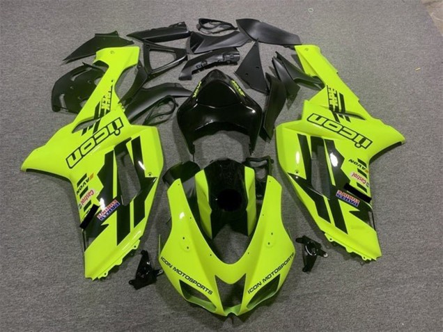 Comprare Carena Moto Kawasaki ZX6R 2007-2008 - Neon Giallo Nero Icon
