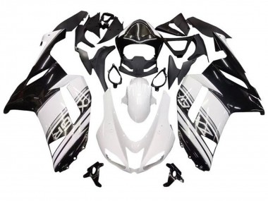 Comprare Carena Moto Kawasaki ZX6R 2007-2008 - Bianco Nero Argento Banda