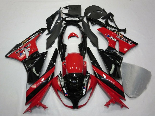 Comprare Carena Moto Kawasaki ZX6R 2009-2012 - Rosso Nero Lucido Elf Touch4 Bridgestone