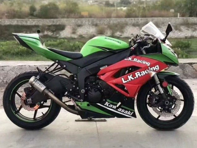 Comprare Carena Moto Kawasaki ZX6R 2009-2012 - Verde Rosso Nero Bianco L.K. Corsa