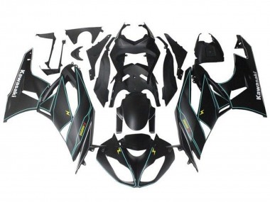 Comprare Carena Moto Kawasaki ZX6R 2009-2012 - Nero Opaco Blu Giallo Banda