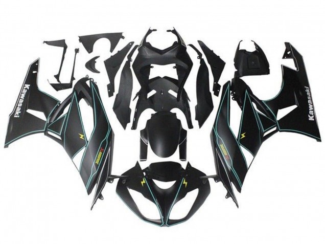 Comprare Carena Moto Kawasaki ZX6R 2009-2012 - Nero Opaco Blu Giallo Banda