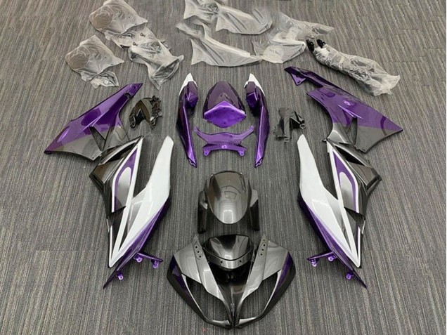 Comprare Carena Moto Kawasaki ZX6R 2009-2012 - Viola Bianco Argento Nero
