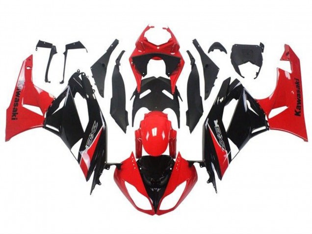 Comprare Carena Moto Kawasaki ZX6R 2009-2012 - Rosso Nero Lucido