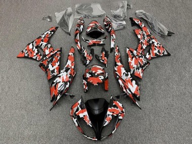 Comprare Carena Moto Kawasaki ZX6R 2009-2012 - Rosso Bianco Nero Camouflage