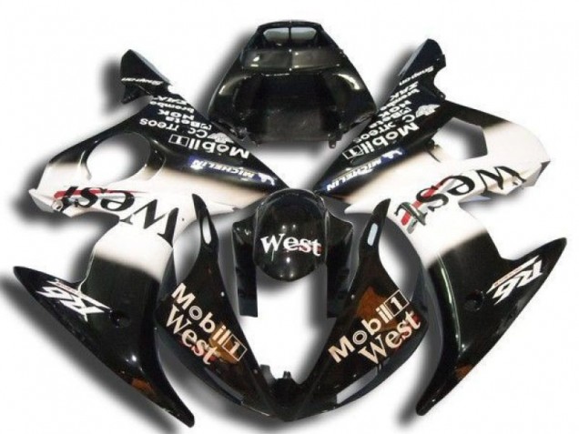 Comprare Carena Moto Yamaha YZF R6 2003-2004 - Nero Lucido Bianco Mobil West Michelin