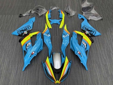 Comprare Carena Moto Kawasaki ZX6R 2013-2018 - Azzurro Chiaro Giallo Arancia Nero Argento