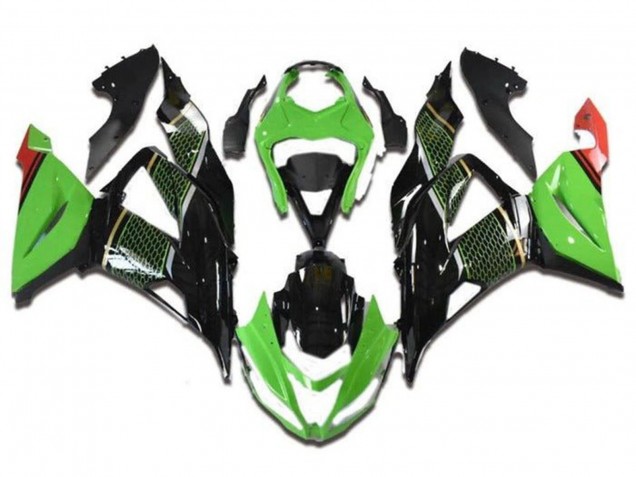 Comprare Carena Moto Kawasaki ZX6R 2013-2018 - Verde Nero Rosso Honeycomb