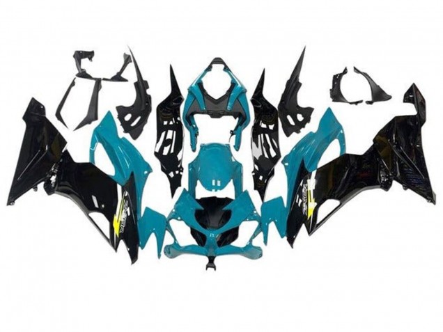 Comprare Carena Moto Kawasaki ZX6R 2019-2022 - Blu Verde Acqua Nero Lucido Giallo