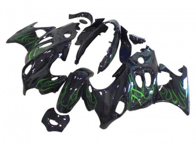Comprare Carena Moto Suzuki GSX600F/GSX750F 2004-2006 - Nero Lucido Verde Fiamma