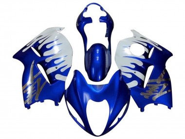 Comprare Carena Moto Suzuki GSXR1000 1996-2007 - Bianco Blu Chrome Fiamma