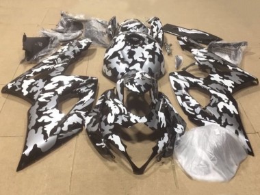Comprare Carena Moto Suzuki GSXR1000 2000-2002 - Nero Bianco Grigio Camouflage