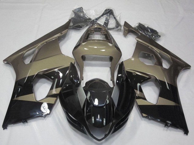 Comprare Carena Moto Suzuki GSXR 1000 2003-2004 - Nero Lucido Taupe Marrone