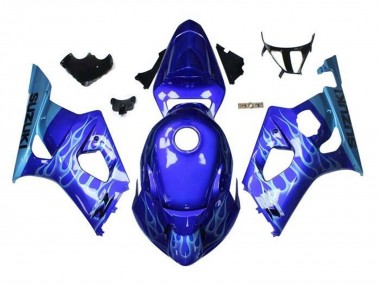 Comprare Carena Moto Suzuki GSXR 1000 2003-2004 - Blu Azzurro Chiaro Bianco Fiamma
