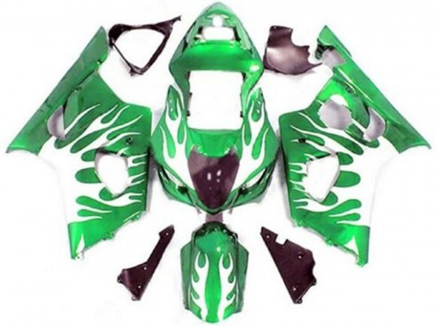 Comprare Carena Moto Suzuki GSXR 1000 2003-2004 - Verde Bianco Fiamma