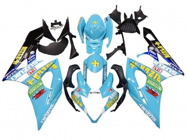 Comprare Carena Moto Suzuki GSXR 1000 2005-2006 - Azzurro Chiaro Verde Nero Giallo Rizla