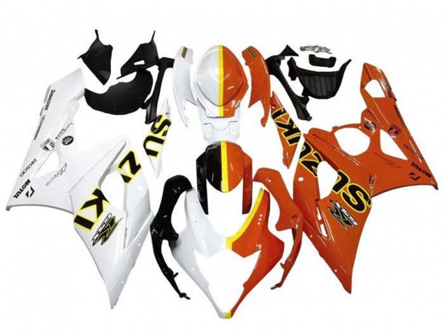 Comprare Carena Moto Suzuki GSXR 1000 2005-2006 - Bianco Arancia Giallo Diviso