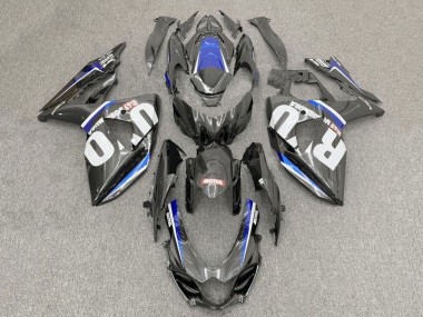 Comprare Carena Moto Suzuki GSXR1000 2017-2024 - Falso Fibra di Carbonio Bianco Blu