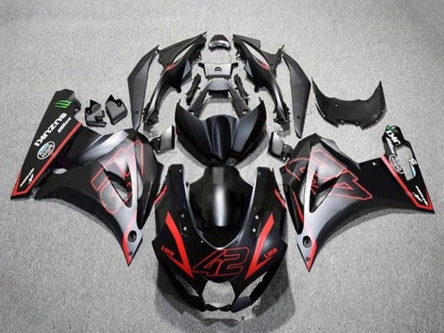 Comprare Carena Moto Suzuki GSXR1000 2017-2024 - Nero Opaco Rosso 42