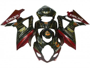 Comprare Carena Moto Suzuki GSXR 1000 2007-2008 - Nero Rosso Oro BACARDI