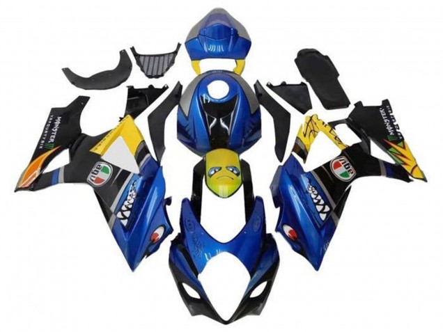 Comprare Carena Moto Suzuki GSXR 1000 2007-2008 - Blu Giallo Nero Squalo