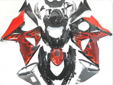 Comprare Carena Moto Suzuki GSXR 1000 2009-2016 - Nero Lucido Rosso Fiamma