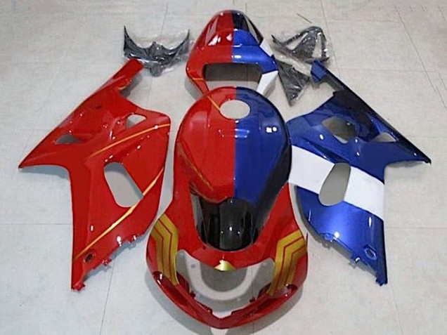 Comprare Carena Moto Suzuki GSXR 600 / GSXR 750 2001-2003 - Rosso Blu Diviso Oro