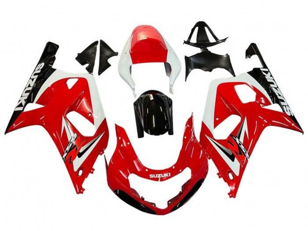 Comprare Carena Moto Suzuki GSXR 600 / GSXR 750 2001-2003 - Rosso Bianco Nero Lucido