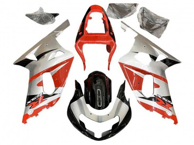 Comprare Carena Moto Suzuki GSXR 600 / GSXR 750 2001-2003 - Argento Rosso Nero Lucido