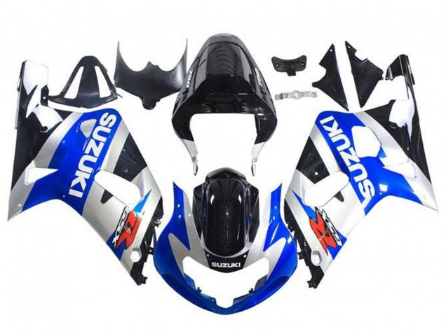 Comprare Carena Moto Suzuki GSXR 600 / GSXR 750 2001-2003 - Blu Argento Nero Lucido