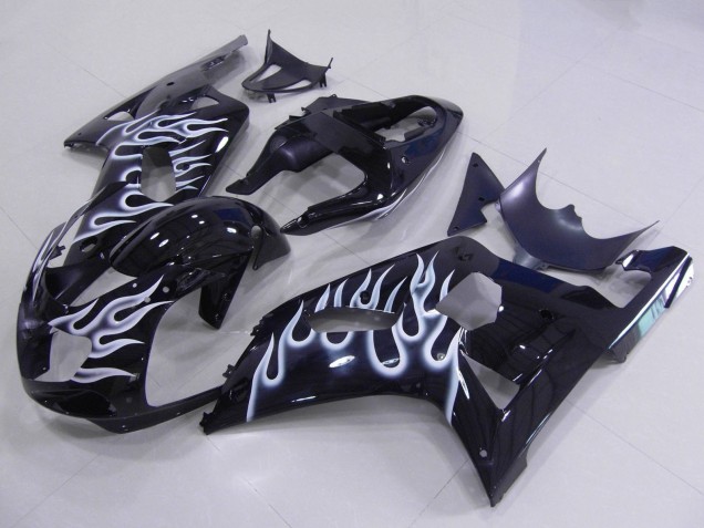 Comprare Carena Moto Suzuki GSXR 600 / GSXR 750 2001-2003 - Nero Lucido Bianco Fiamma