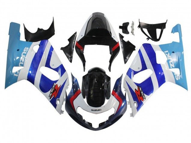 Comprare Carena Moto Suzuki GSXR 600 / GSXR 750 2001-2003 - Bianco Triple Blu Nero Lucido Rosso