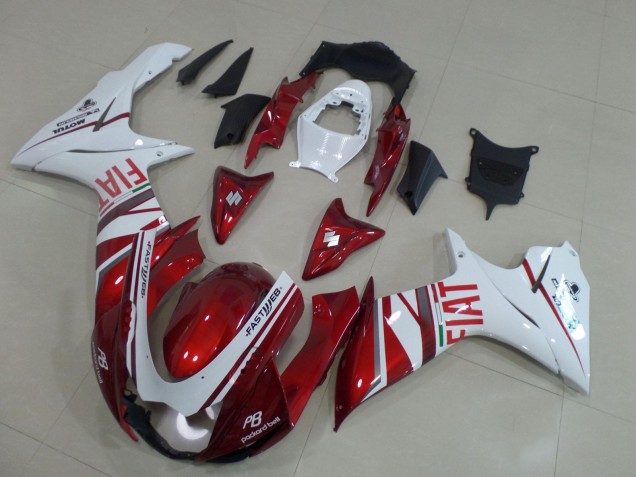 Comprare Carena Moto Suzuki GSXR 600 / GSXR 750 2011-2024 - Caramella Rosso Bianco Fiat
