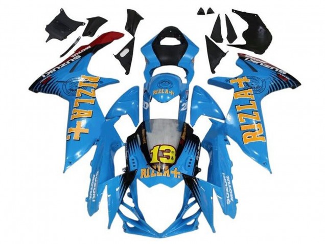 Comprare Carena Moto Suzuki GSXR 600 / GSXR 750 2011-2024 - Blu Giallo Rosso Nero Rizla 13