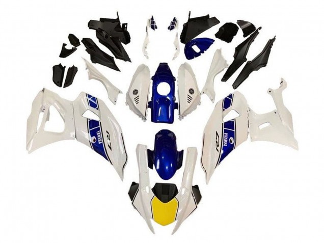 Comprare Carena Moto Yamaha YZF R7 2021-2024 - Bianco Giallo Blu Banda