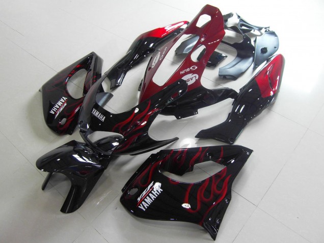Comprare Carena Moto Yamaha YZF 1000R Thunderace 1997-2007 - Nero Bianco Rosso Fiamma