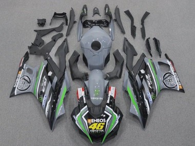 Comprare Carena Moto Yamaha YZF R3/R25 2019-2021 - Grigio Nero Verde Nero ENEOS Mostro 46