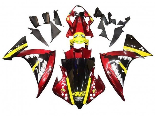 Comprare Carena Moto Yamaha YZF 1000 R1 2009-2011 - Rosso Giallo Nero Squalo