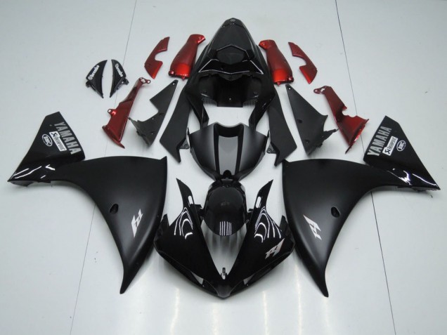 Comprare Carena Moto Yamaha YZF 1000 R1 2009-2011 - Nero Lucido Nero Opaco Bianco Decal Rosso