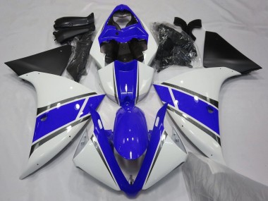 Comprare Carena Moto Yamaha YZF 1000 R1 2009-2011 - Bianco Blu Argento Nero Opaco