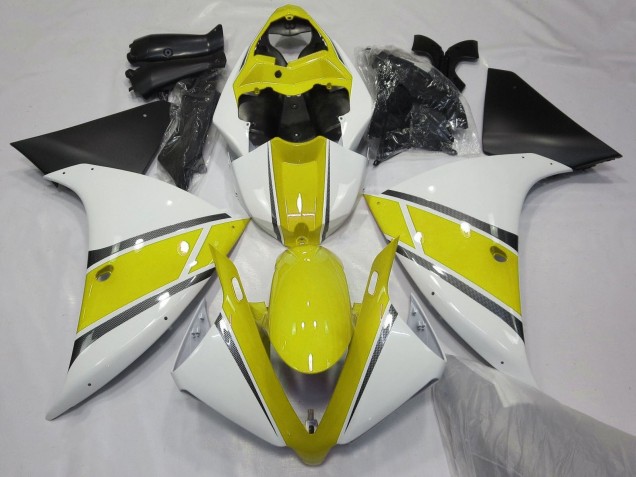 Comprare Carena Moto Yamaha YZF 1000 R1 2009-2011 - Bianco Giallo Nero Opaco