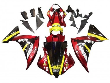 Comprare Carena Moto Yamaha YZF 1000 R1 2012-2014 - Rosso Giallo Nero Squalo