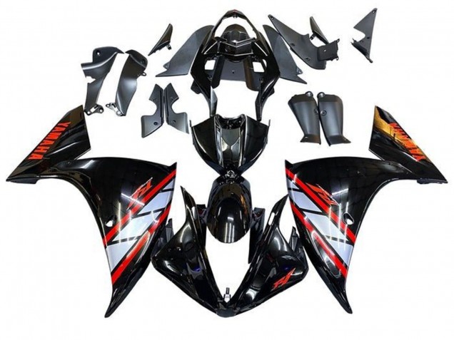 Comprare Carena Moto Yamaha YZF 1000 R1 2012-2014 - Nero Lucido Argento Rosso Banda