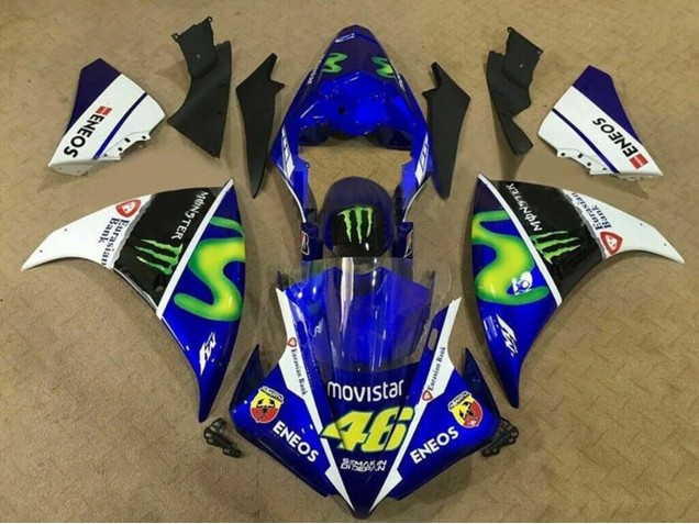 Comprare Carena Moto Yamaha YZF 1000 R1 2012-2014 - Blu Bianco Nero Verde MoviStar Mostro ENEOS